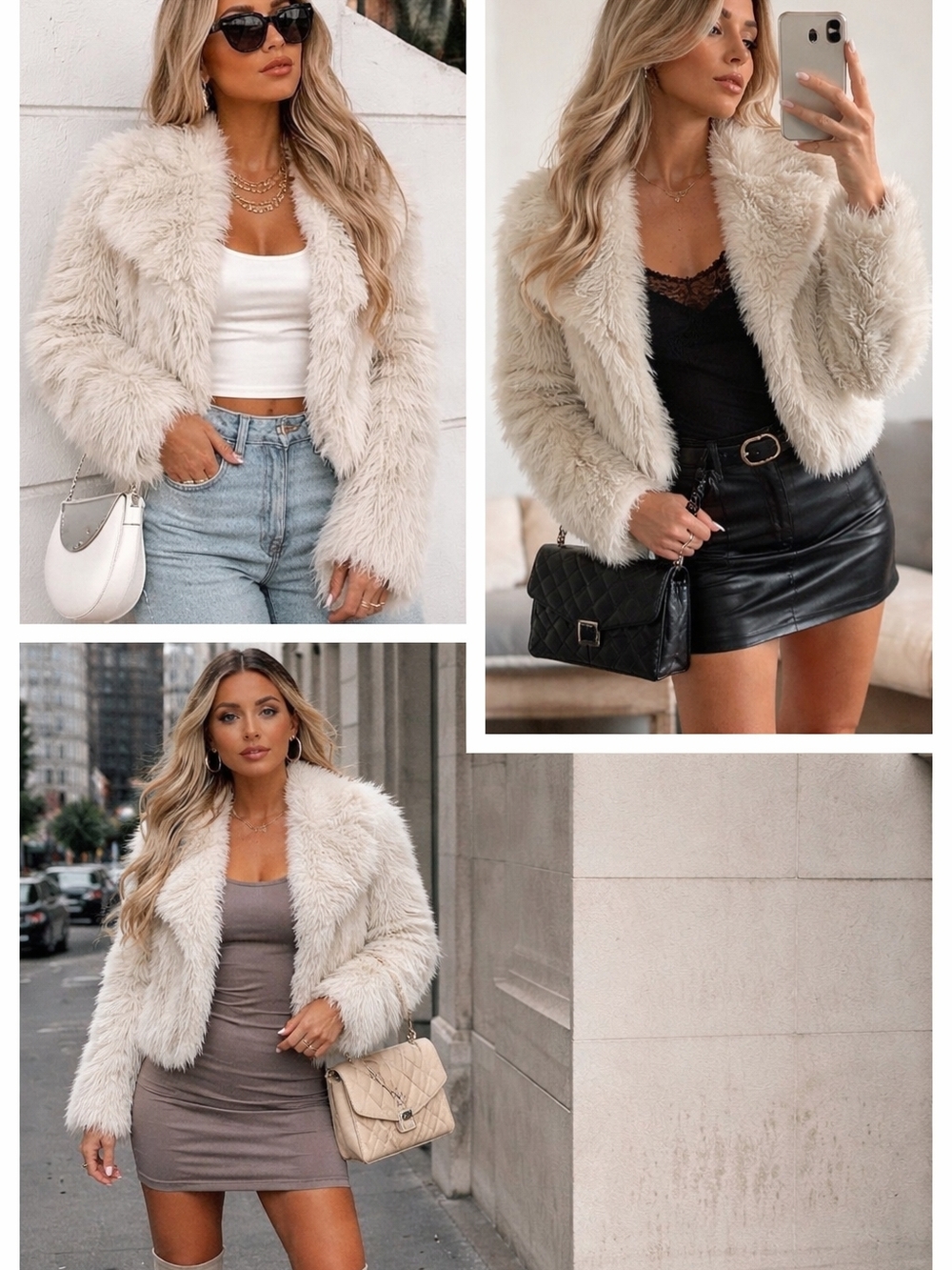 No Boundaries Cream Faux Fur Teddy Jacket - Plush Open Front Coat